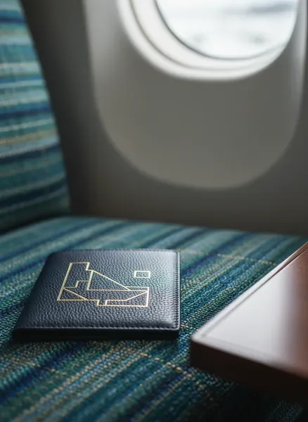 Luxury travel details - passport and lounge textures
