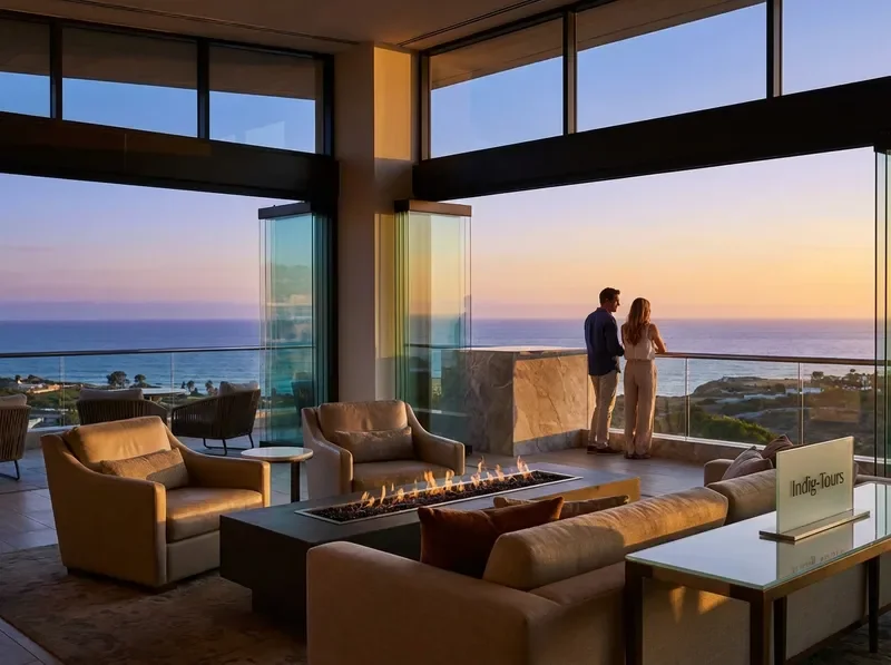 Luxury lounge with ocean views