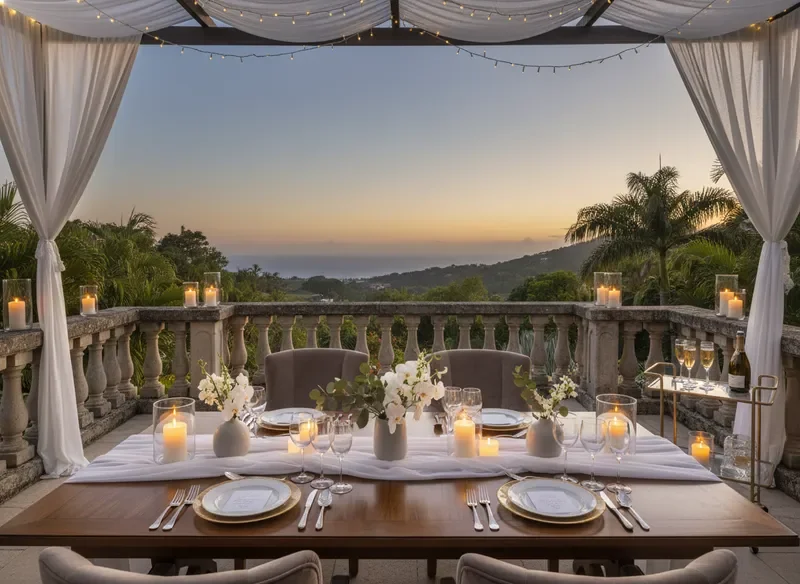 Elegant luxury celebration setting for milestone events